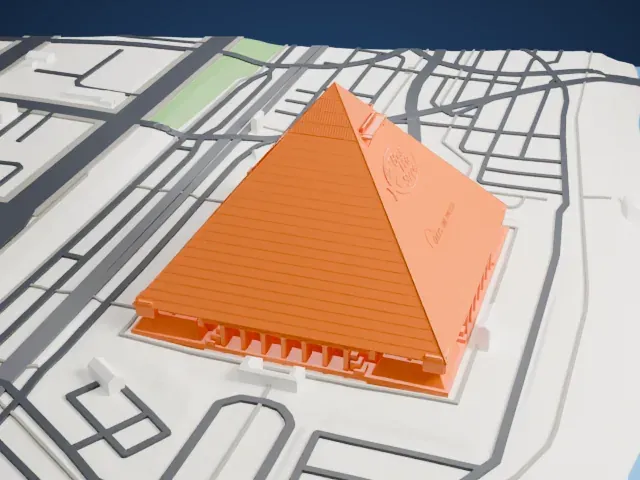 Memphis Pyramid model, North view
