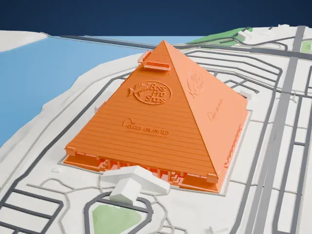 Memphis Pyramid model, South view