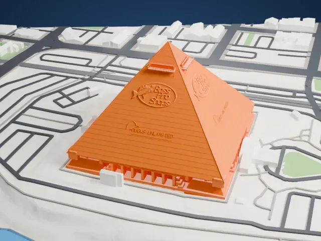 Memphis Pyramid model, West view