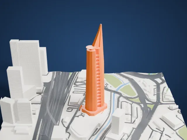 Menara Telekom model, East view