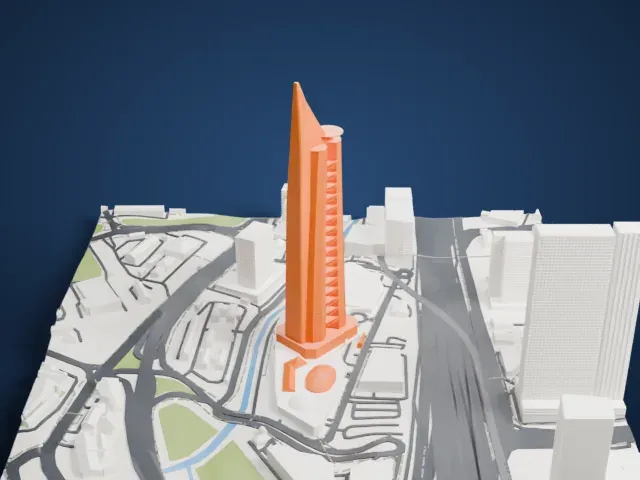Menara Telekom model, West view