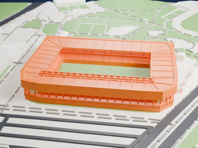 Mendizorrotza Stadium model, North view