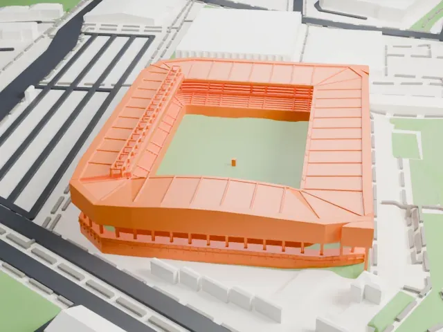 Mendizorrotza Stadium model, West view