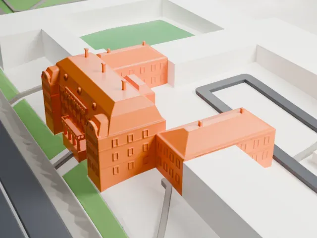 Menshikov Palace (Saint Petersburg) model, East view