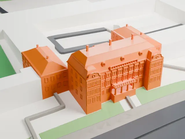 Menshikov Palace (Saint Petersburg) model, South view