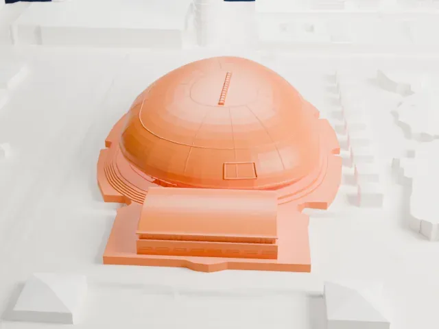 MEO Arena model, East view