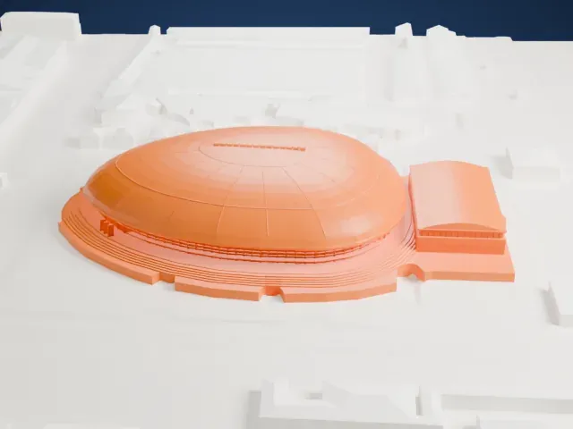 MEO Arena model, South view