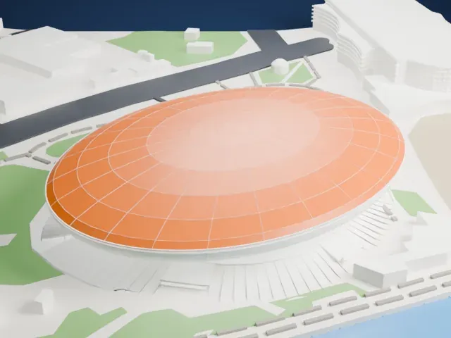 Mercedes-Benz Arena (Shanghai) model, North view