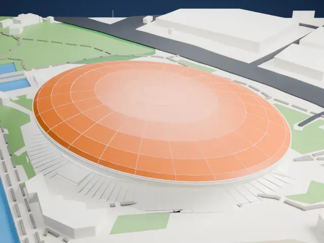 Mercedes-Benz Arena (Shanghai) model, West view