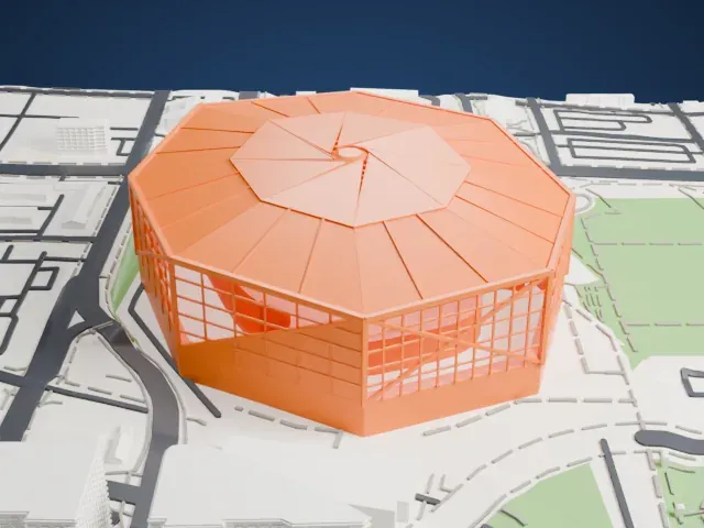 Mercedes-Benz Stadium model, East view
