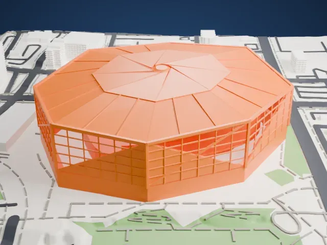 Mercedes-Benz Stadium model, North view
