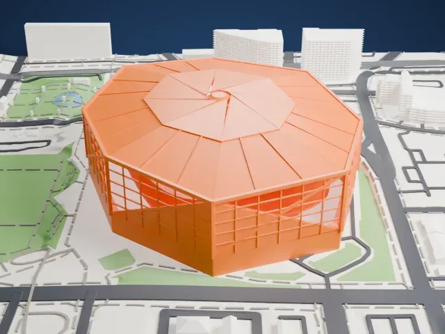 Mercedes-Benz Stadium model, West view