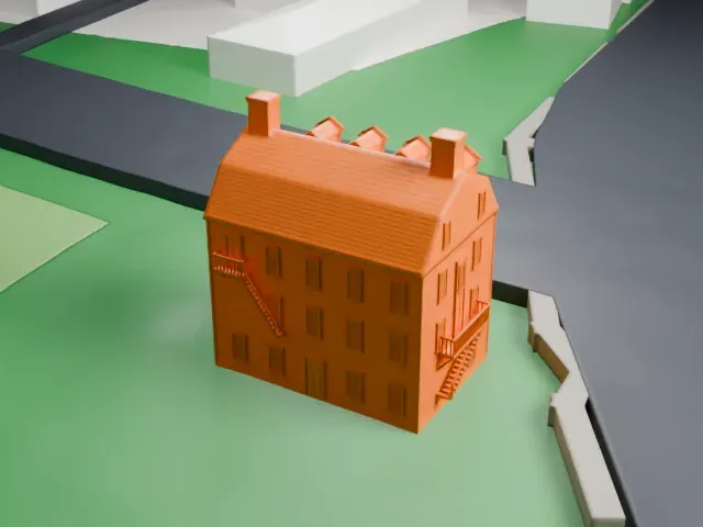 Merchants and Drovers Tavern model, West view
