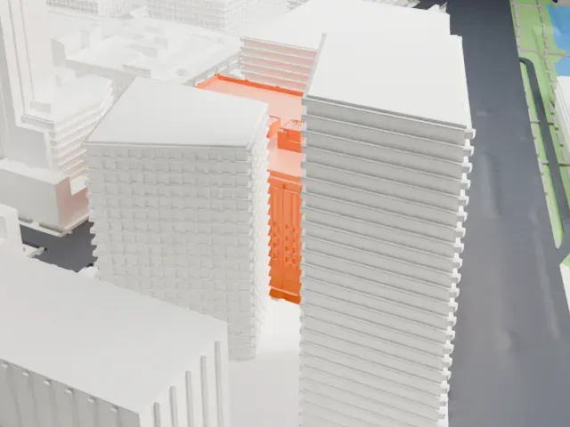 Merchants Refrigerating Company Warehouse model, North view