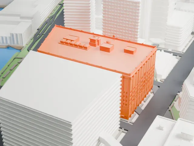 Merchants Refrigerating Company Warehouse model, South view