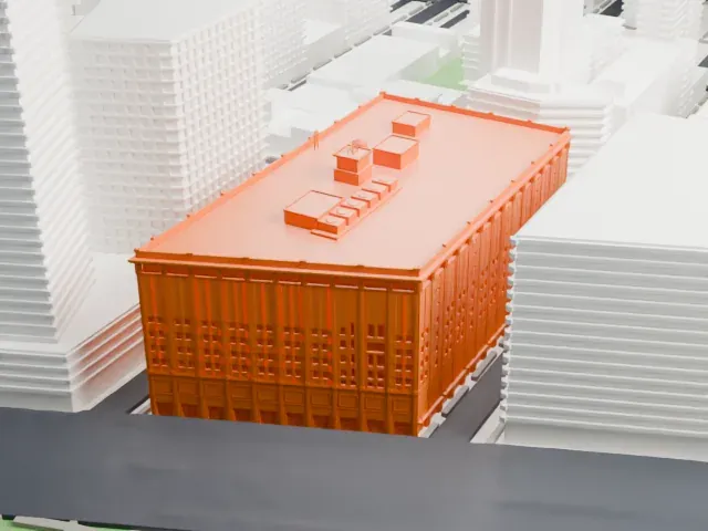 Merchants Refrigerating Company Warehouse model, West view