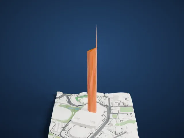 Merdeka 118 model, East view