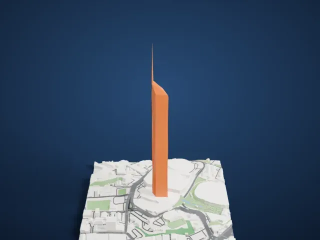 Merdeka 118 model, West view
