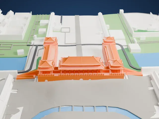 Meridian Gate model, North view