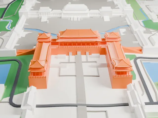 Meridian Gate model, South view
