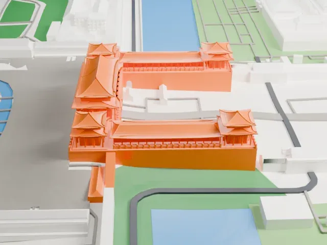 Meridian Gate model, West view