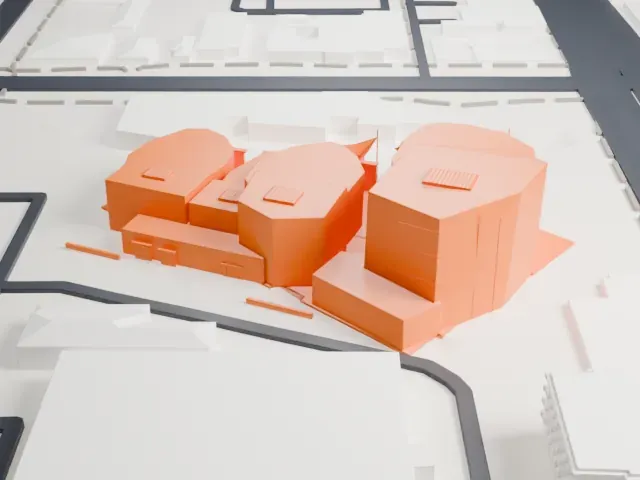 Mesa Arts Center model, East view