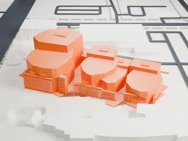 Mesa Arts Center model, West view