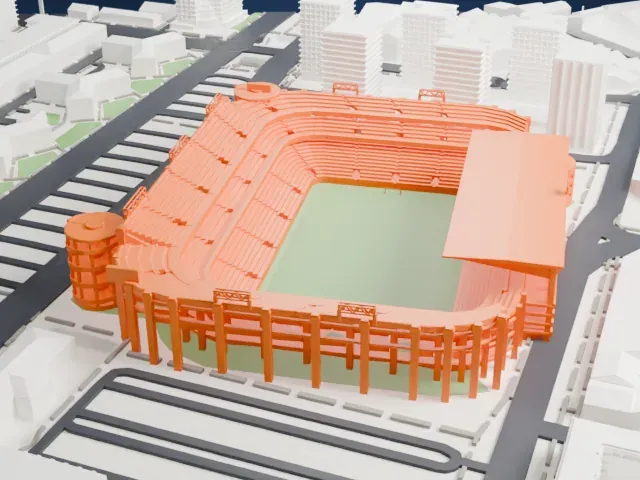 Mestalla Stadium model, North view