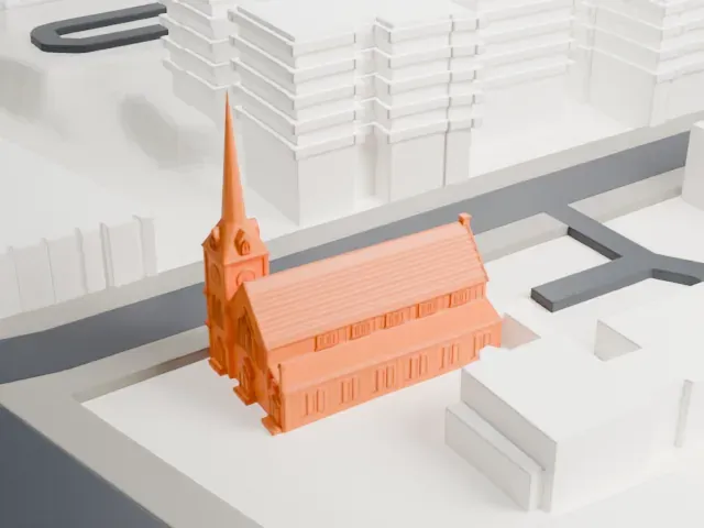 Methodist Episcopal Church, Greenwich model, East view
