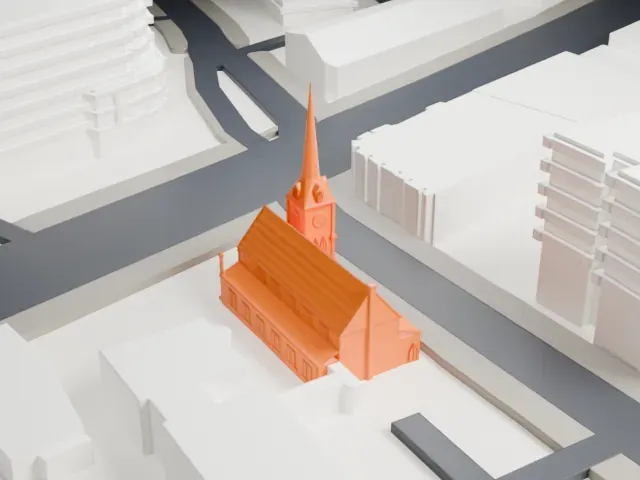 Methodist Episcopal Church, Greenwich model, North view