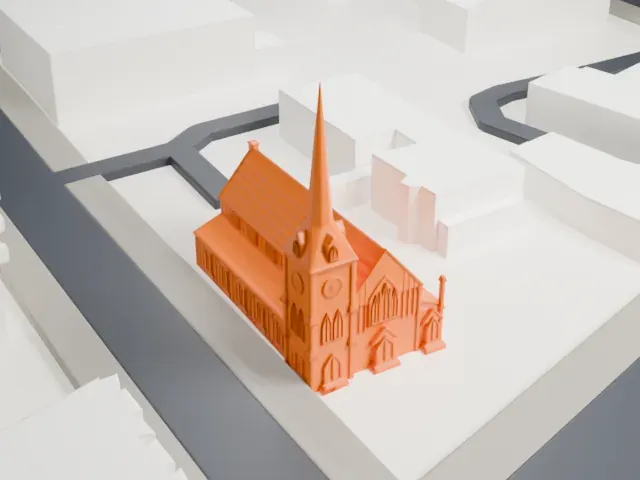 Methodist Episcopal Church, Greenwich model, South view