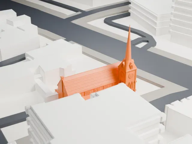 Methodist Episcopal Church, Greenwich model, West view