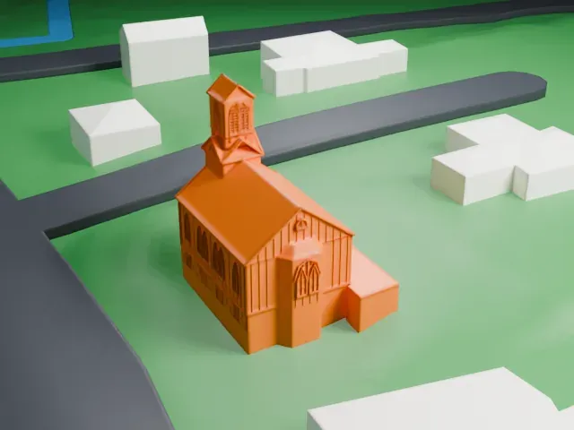 Methodist Episcopal Church, Hibernia model, North view