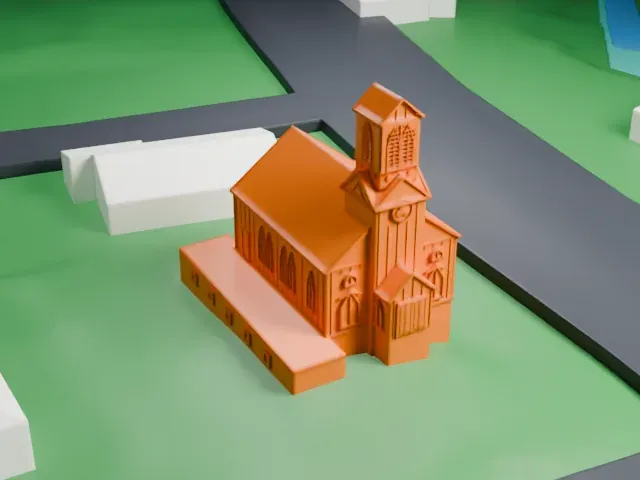Methodist Episcopal Church, Hibernia model, South view
