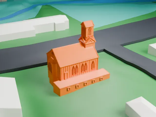Methodist Episcopal Church, Hibernia model, West view