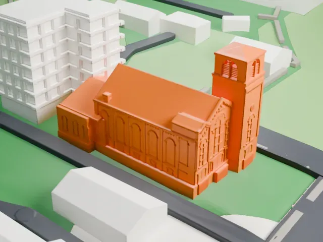Methodist Episcopal Church, Madison model, East view