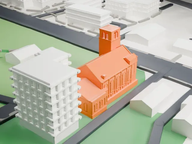 Methodist Episcopal Church, Madison model, South view