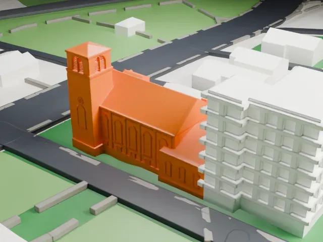 Methodist Episcopal Church, Madison model, West view