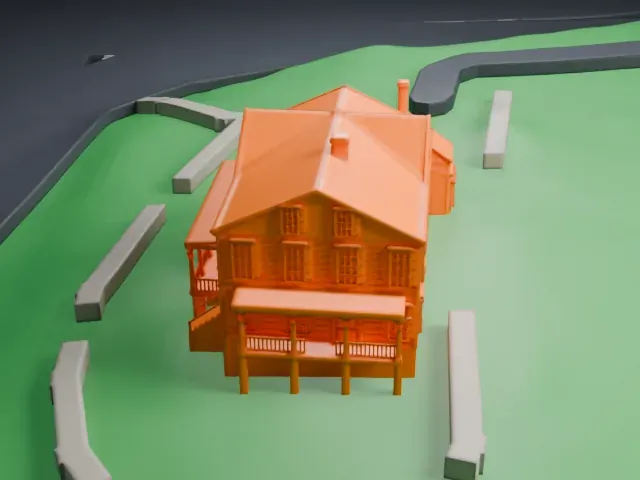 Metlar?Bodine House model, East view