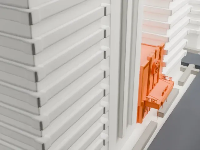 Metro Theater model, North view