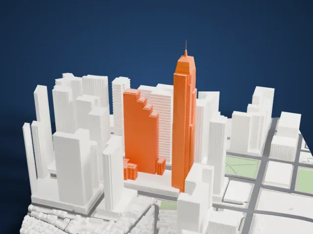 Metrobank Center model, West view