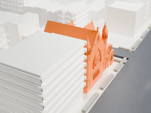 Metropolitan Baptist Church model, North view