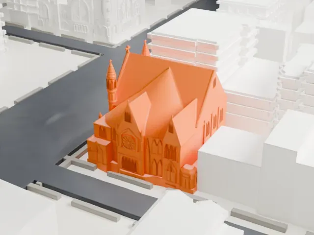 Metropolitan Baptist Church model, South view