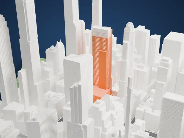 Metropolitan Tower model, West view