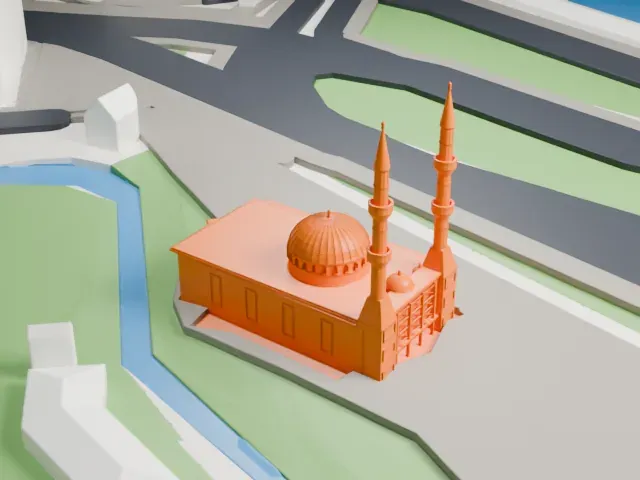 Mevlana Mosque, Rotterdam model, North view