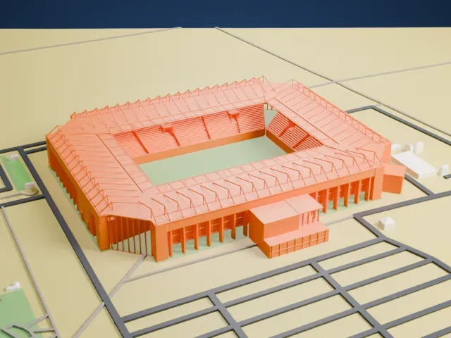 Mewa Arena model, North view