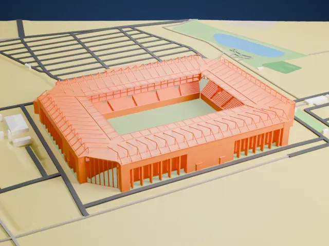 Mewa Arena model, South view