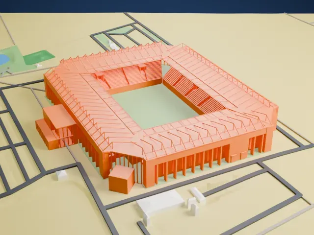 Mewa Arena model, West view