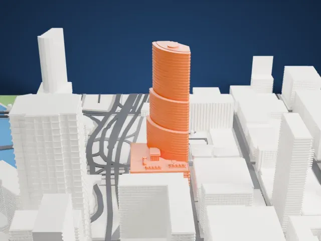 Miami Tower model, East view