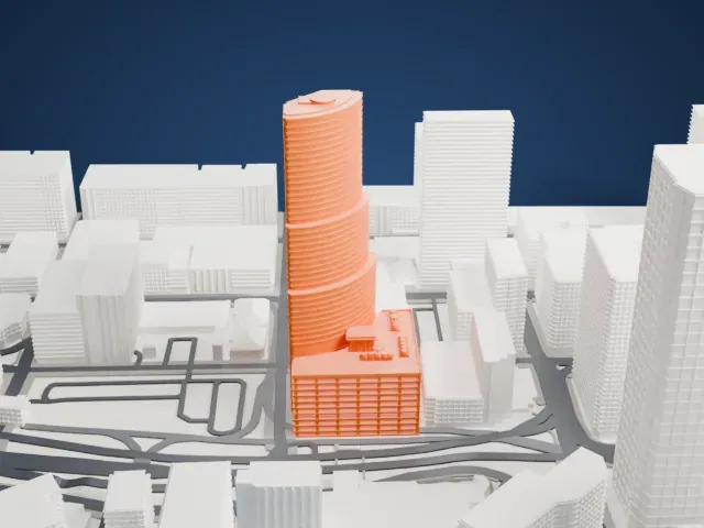 Miami Tower model, South view